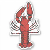 Vintage rote Hummergestaltung Aufkleber (Vorderseite)
