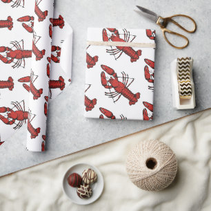 Vintage rote Hummergestaltung Geschenkpapier