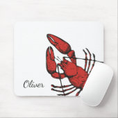 Vintage rote Hummergestaltung Mousepad (Mit Mouse)