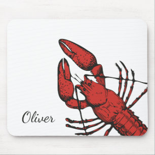 Vintage rote Hummergestaltung Mousepad