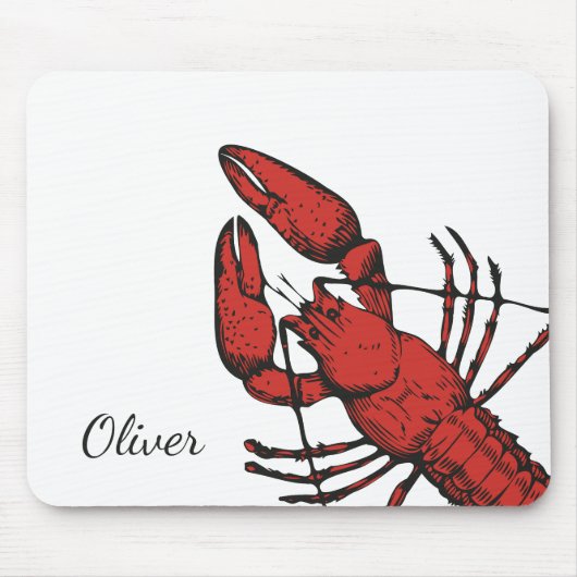 Vintage rote Hummergestaltung Mousepad (Vorne)