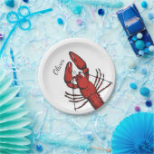 Vintage rote Hummergestaltung Pappteller (Party)