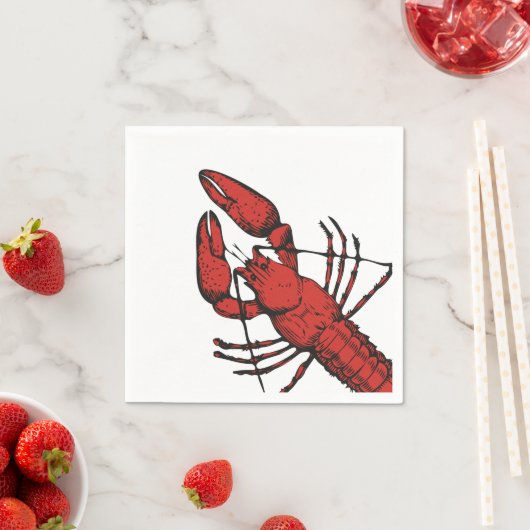 Vintage rote Hummergestaltung Serviette (Beispiel)