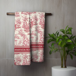 Vintage rote Joule Badhandtuch Set