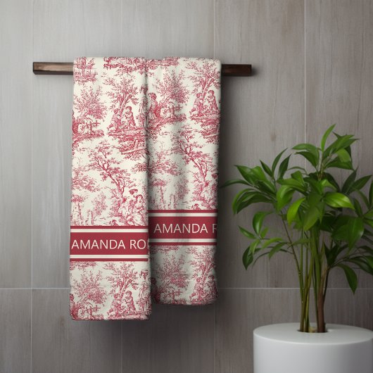 Vintage rote Joule Badhandtuch Set