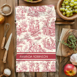Vintage rote Joule Geschirrtuch<br><div class="desc">Vintages, rotes Handtuch aus Jouy bedrucktem Küchentuch. Dieses Vintage Küchenhandtuch wird durch die exquisiten Designs französischer Landschaftsbilder inspiriert. Die schönen, eleganten und raffinierten Toilabdrücke sind im Augenblick ein Alltagswut. Die Designs sind klassisch und romantisch mit stilvollen Farben. Das perfekte Geschenk zum Geburtstag, Valentinstag, Weihnachten oder zu jeder anderen Gelegenheit.</div>