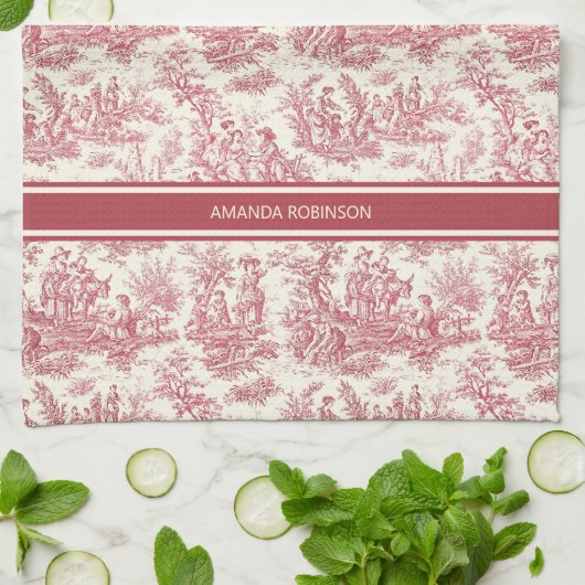 Vintage rote Joule Geschirrtuch (Gefaltet)