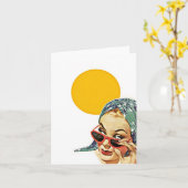 Vintage rote karte (Gelbe Blume)