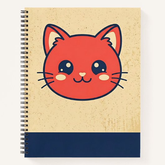 Vintage rote Katze Notizblock (Vorderseite)