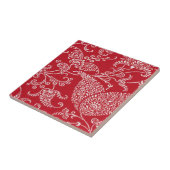 Vintage rote Keramik-Fliese Paisleys Fliese (Seite)