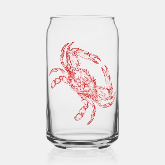 Vintage rote Krabbe Dosenglas (Vorderseite)