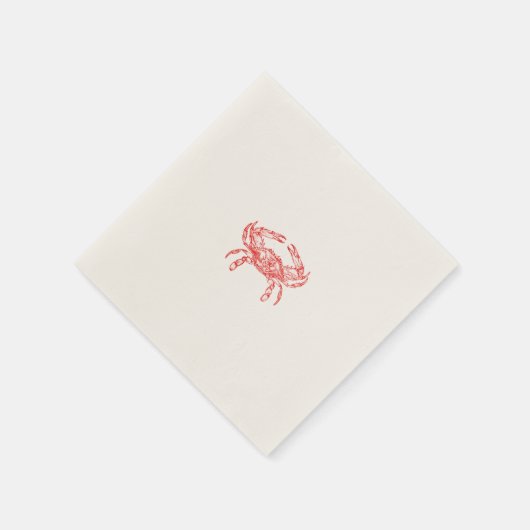 Vintage rote Krabbe Serviette (Ecke)
