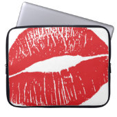 Vintage rote Lippen - Druckabbildung Laptopschutzhülle (Vorderseite)