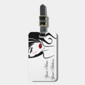 Vintage Rote Lippen Gepäckanhänger (Vorderseite vertikal)