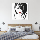 Vintage Rote Lippen Leinwanddruck (Insitu (Schlafzimmer))