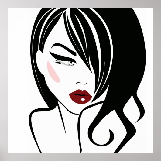 Vintage Rote Lippen Poster (Vorne)