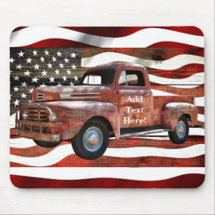 Vintage rote LKW-Fahne Mousepad