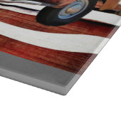 Vintage rote LKW-Fahne Schneidebrett (Ecke)