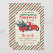 Vintage rote LKW-WeihnachtsParty Einladung (Vorne/Hinten)