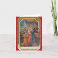 Vintage Rote Madonna und Kind Religiöse Weihnachte