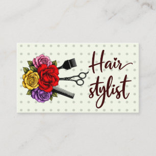 Vintage-Rote-Mod-Friseurstil-Salon-Geschäftskarte Visitenkarte
