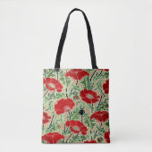 Vintage rote Mohnblume Tasche (Vorderseite)