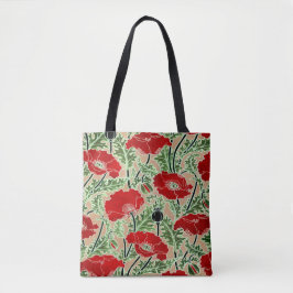 Vintage rote Mohnblume Tasche