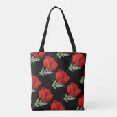 Vintage rote Mohnblumen-Blume ganz vorbei - Tasche (Rückseite)
