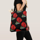 Vintage rote Mohnblumen-Blume ganz vorbei - Tasche (Von Nahem)