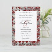 Vintage Rote Musik Zickzack Hochzeitseinladung Einladung (Stehend Vorderseite)