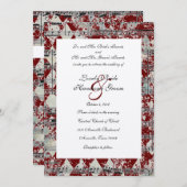 Vintage Rote Musik Zickzack Hochzeitseinladung Einladung (Vorne/Hinten)