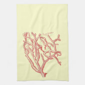 Vintage rote nautischkoralle (fertigen Sie Geschirrtuch (Vertikal)