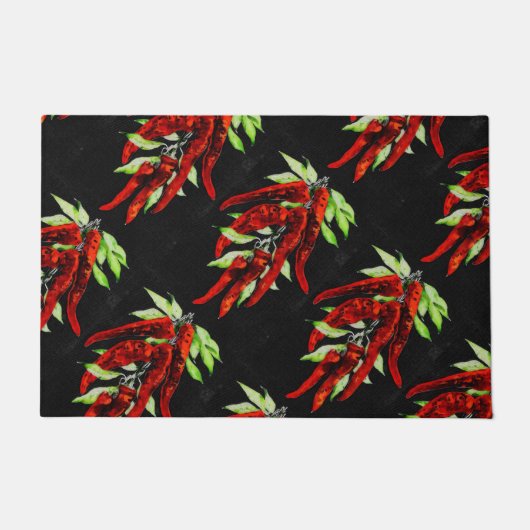 Vintage rote Paprikaschoten  Fußmatte (Vorderseite)