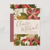 Vintage Rote Passion Blume Einladung Hochzeit (Vorne/Hinten)