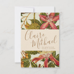 Vintage Rote Passion Blume Einladung Hochzeit