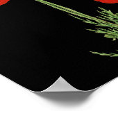 Vintage rote Pfoten Botanische Schrift Poster (Ecke)