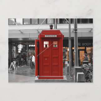 Vintage rote Polizeibox, Glasgow, Schottland. Postkarte