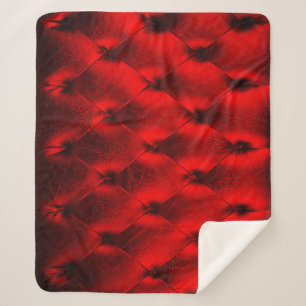 Vintage rote Polsterkissen Textur Sherpadecke