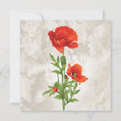 VINTAGE ROTE POPPIEN BRIDESMAID INVITE EINLADUNG (Rückseite)