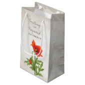 VINTAGE ROTE POPPIES GIFT BAG KLEINE GESCHENKTÜTE (Rückseite Schrägansicht)