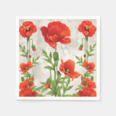 VINTAGE ROTE POPPIES PAPIERNAPKINS SERVIETTE (Vorderseite)