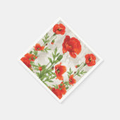 VINTAGE ROTE POPPIES PAPIERNAPKINS SERVIETTE (Ecke)