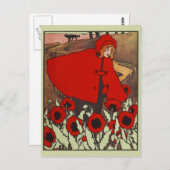 Vintage Rote Reitkarte Postkarte (Vorne/Hinten)