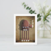 Vintage rote Roboterpostkarte Postkarte (Stehend Vorderseite)