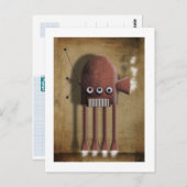 Vintage rote Roboterpostkarte Postkarte (Vorne/Hinten)