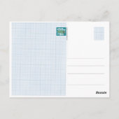 Vintage rote Roboterpostkarte Postkarte (Rückseite)