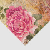 Vintage rote rosa Rosen mit Golddamast Seidenpapier (Ausschnitt)