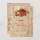 Vintage Rote Rose 80. Geburtstag Ankündigungspostkarte (Vorne/Hinten)