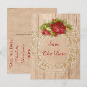 Vintage Rote Rose 90. Geburtstag Ankündigungspostkarte (Vorne/Hinten)