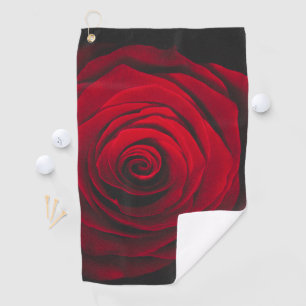 Vintage rote Rose auf schwarzem Hintergrund Golfhandtuch